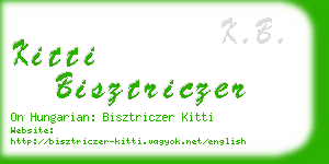 kitti bisztriczer business card